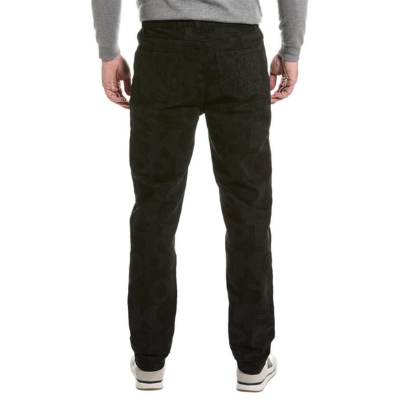 The Kooples Men's Straight-Cut Allover Logo-Print Jeans Size 29 Black - Picture 4 of 9